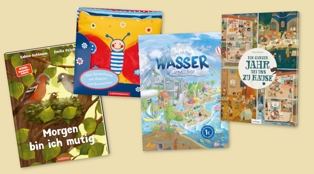 Die Cover von vier Bilderbüchern