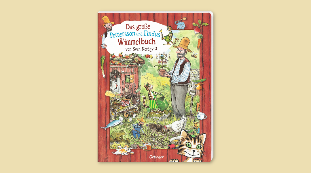 Findus_wimmelbuch Das Cover zeigt den Kater Findus und den alten Mann Petterson